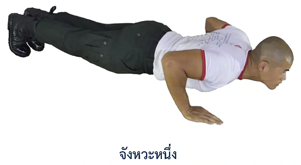 ภาพกายบริหารท่าดันพื้น - จังหวะหนึ่ง