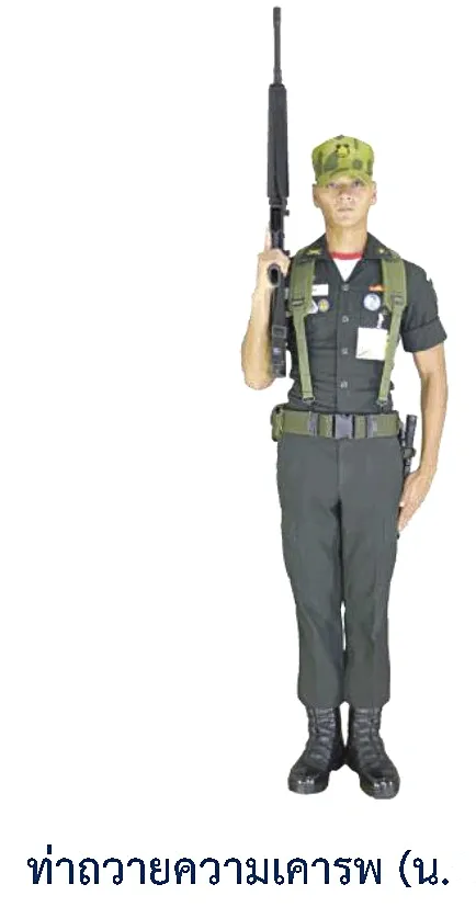 ภาพท่าถือปืนจากการถวายความเคารพ - รูปที่ 1