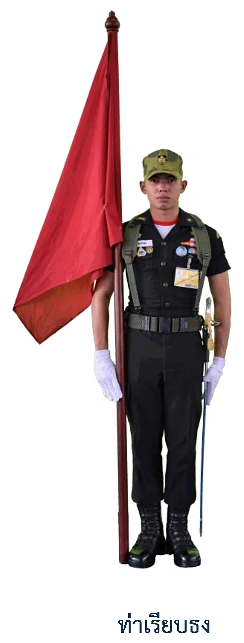 ภาพท่าเรียบธง - ทหารในท่าเรียบธง