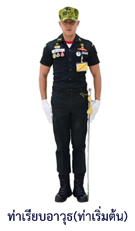 ภาพท่าบ่าอาวุธ - ท่าเริ่มต้น
