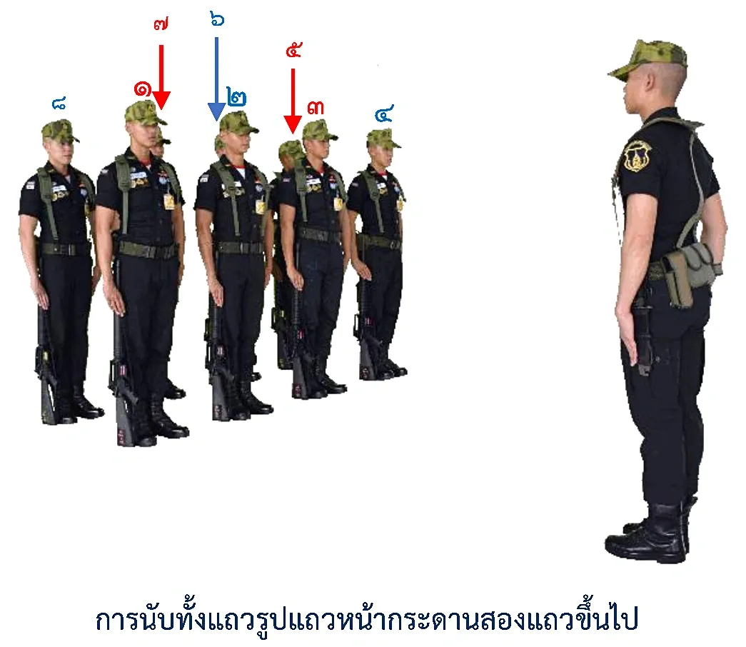ภาพการนับทั้งแถว รูปแถวหน้ากระดาน - การนับทั้งแถว รูปแถวหน้ากระดาน