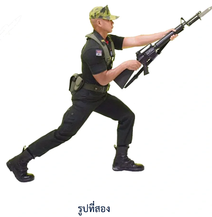 ภาพท่าปัดขวาแทงไกล - รูปที่สอง