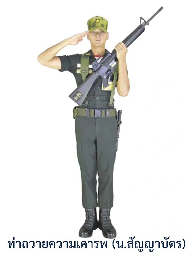 ภาพท่าถือปืนจากการถวายความเคารพ - รูปที่ 3