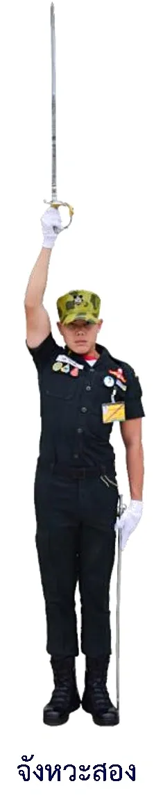 ภาพท่าบ่าอาวุธ - จังหวะที่สอง