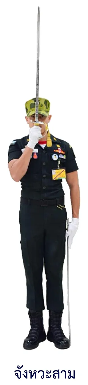 ภาพท่าบ่าอาวุธ - จังหวะที่สาม