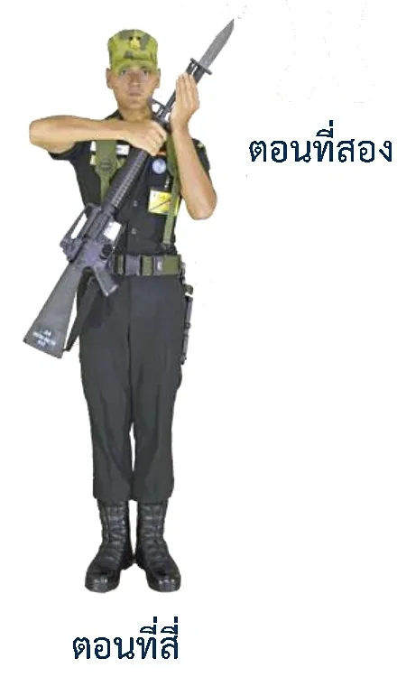 ภาพท่าปลดดาบจากท่าแบกอาวุธ - ตอนที่สี่